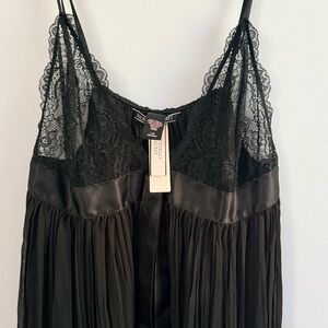 Victoria's Secret Black Lace & Satin Chemise
